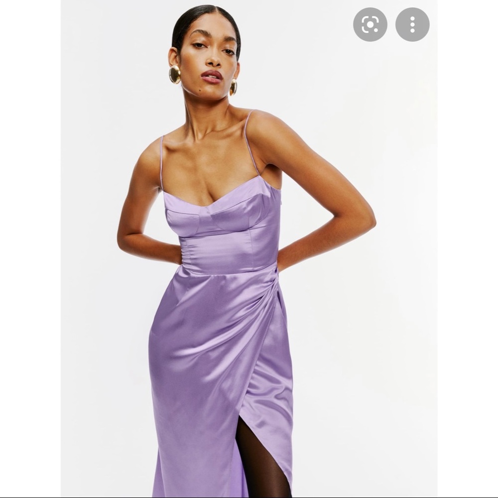 Reformation Marguerite Silk Dress in Lilac - Picture 5 of 6